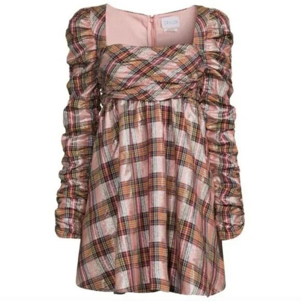 Saylor Pink Plaid Dress